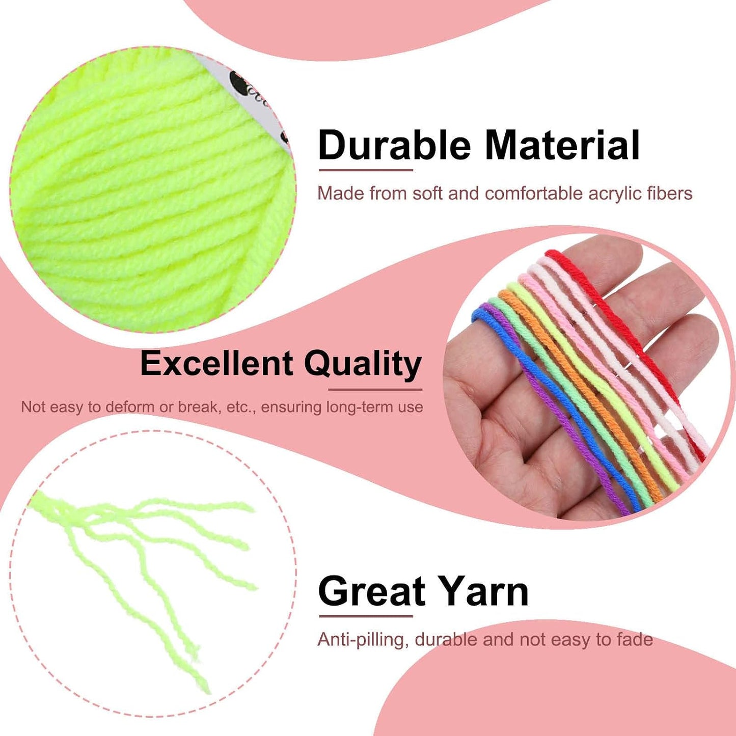 2PCS Crocheting Yarn,Yellow 5 Ply Acrylic Yarn 100g Sport Weight Yarns Bulk Soft and Fluffy Yarns for Knitting DIY Crochet Handicraft Blankets Gift,197 Yards