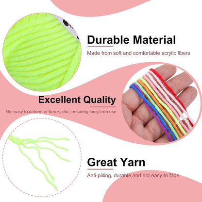 2PCS Crocheting Yarn,Yellow 5 Ply Acrylic Yarn 100g Sport Weight Yarns Bulk Soft and Fluffy Yarns for Knitting DIY Crochet Handicraft Blankets Gift,197 Yards