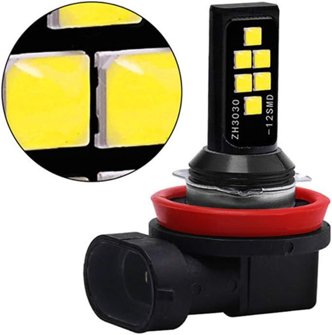 2x H11 H8 LED Fog Light Bulb for Powersports Advanced 3030 SMD Bright Colorful Daytime Running DRL Lamp, Golden Yellow