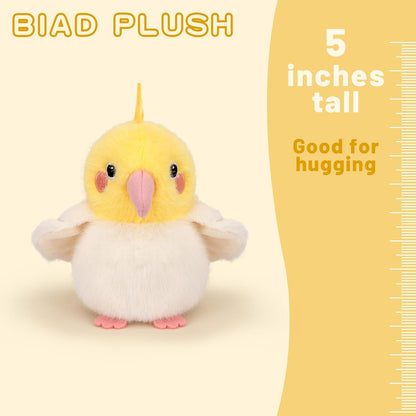 Realistic Yellow Cockatiel Parrot Bird Stuffed Animal Cute Plush Bag Pendant Simulation Bird Toys for Kids Pendant Doll Birthday Gift Decoration(Cockatiel Plush)