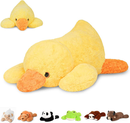 Weighted Stuffed Animals, 20 in 3.3 lbs, Duck Plush Pillow | Heavy sensory lap pad, lying body pillow for sleeping, machine wash, huggable gift for kids and adults
