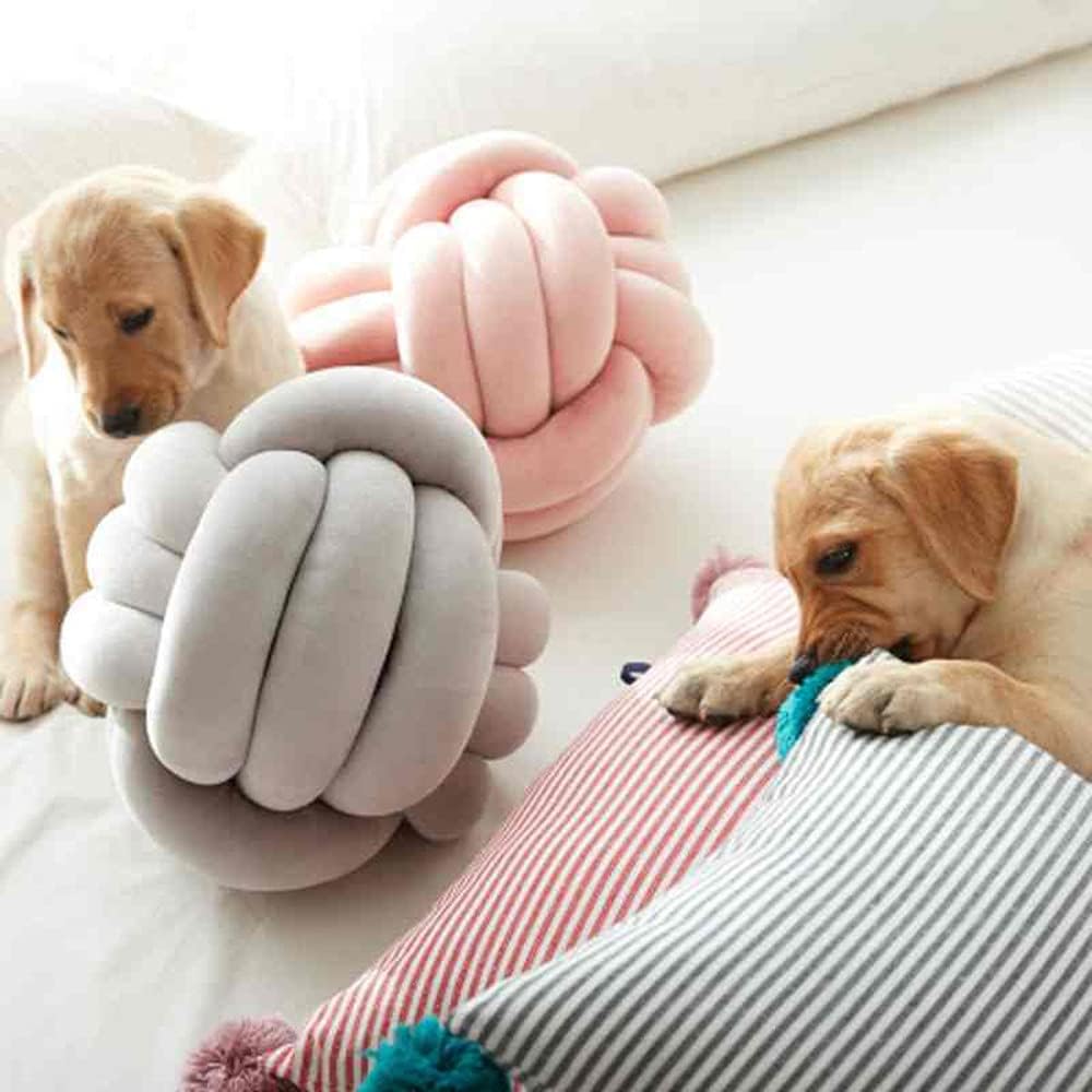 Knot Pillow Ball,Round Decorative Throw Pillow (Yellow,11in) | Children Room Decoration Plush Toys Calming Stress Relief Toy, Soft Plush, Cozy Decor for Bedroom, Sofa, Kids Playroom