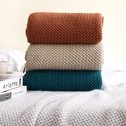Fringe Knitted Throw Blanket, Queen Decorative Cable Knit Blankets with Tassels, Soft Lightweight Throw Blanket for Couch Bed Home Decor,Yellow,127 * 176cm