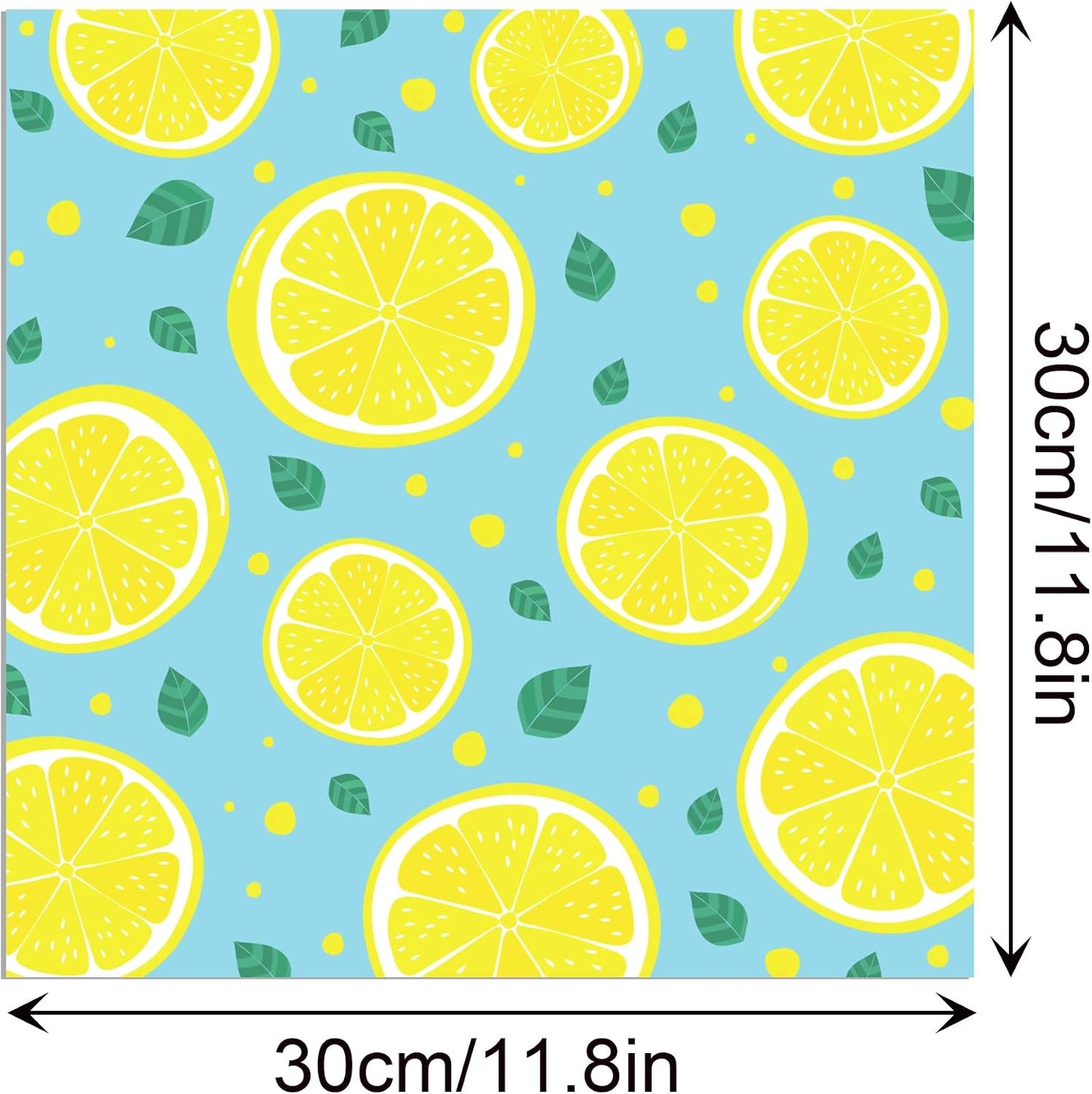 24Pcs Hawaii Lemon Scrapbook Paper Pad, Hawaiian Yellow Lemon Fruit Double-Sided Decopodge Paper, Cardstock Paper Scrapbooking DIY Decorative Background Cardmaking Supplies Craft