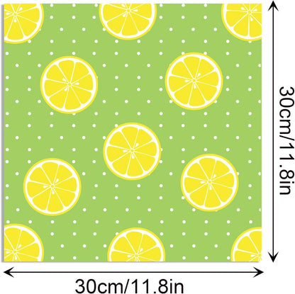 24Pcs Hawaii Lemon Scrapbook Paper Pad, Hawaiian Yellow Lemon Fruit Double-Sided Decopodge Paper, Cardstock Paper Scrapbooking DIY Decorative Background Cardmaking Supplies Craft