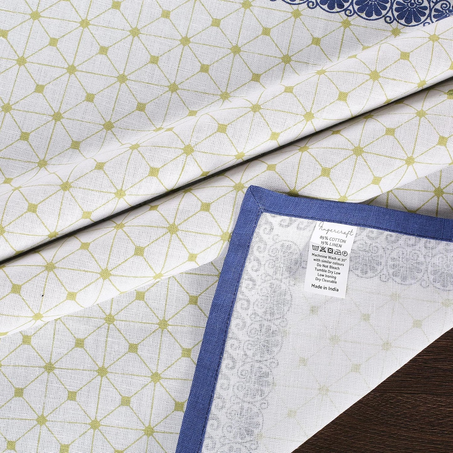 Cloth Napkins Set of 12 Cotton Linen, 20x20 Inch, Lemon Leaf | Mitered corner, washable, soft, absorbent, floral print suits weddings, restaurants, farmhouse and everyday dining tables