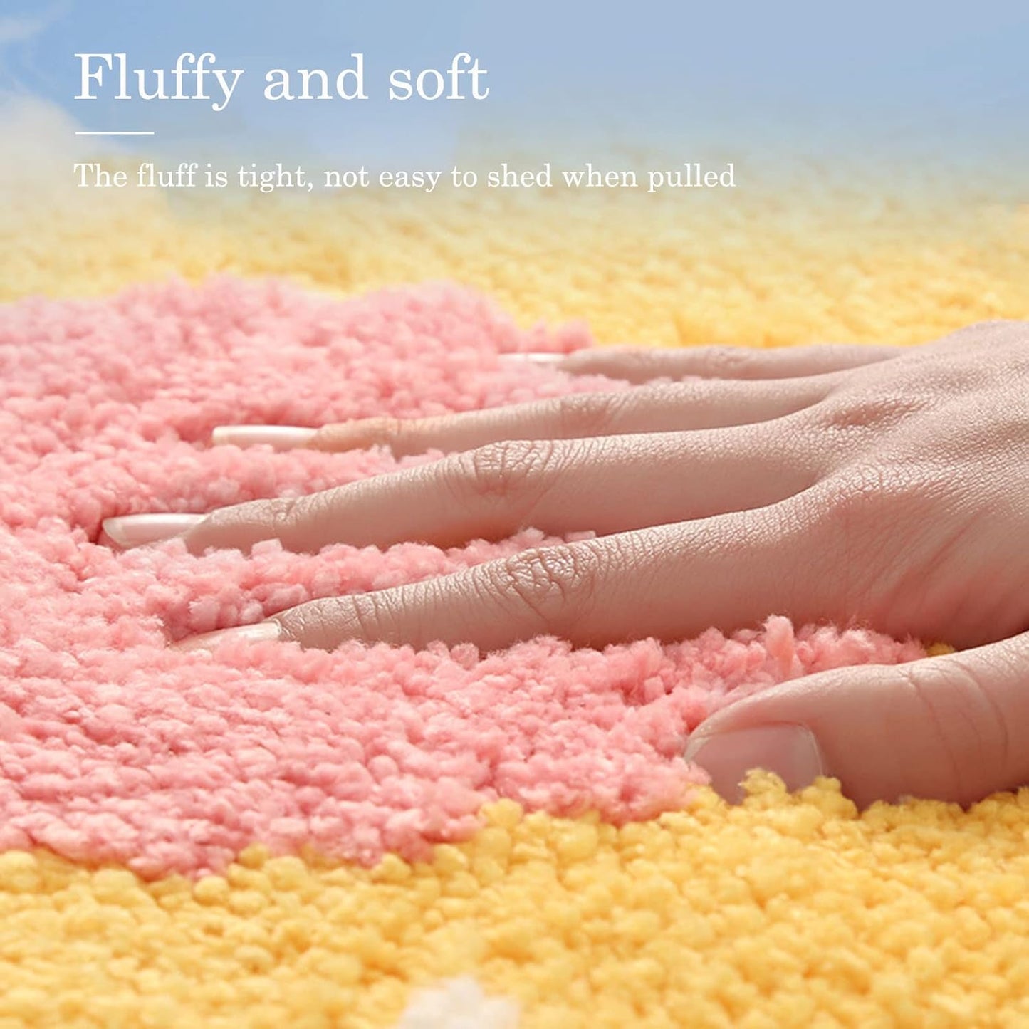 Cute Bath Mat, Soft Superfine Fiber Flower Floor Mat Bathroom, Non Slip Water Absorbent Rug Bath Mat Door Mats Rugs for Entrance Bedroom Kitchen Bathroom Toilet Floors 25.6 x 25.6 Inch (Yellow)