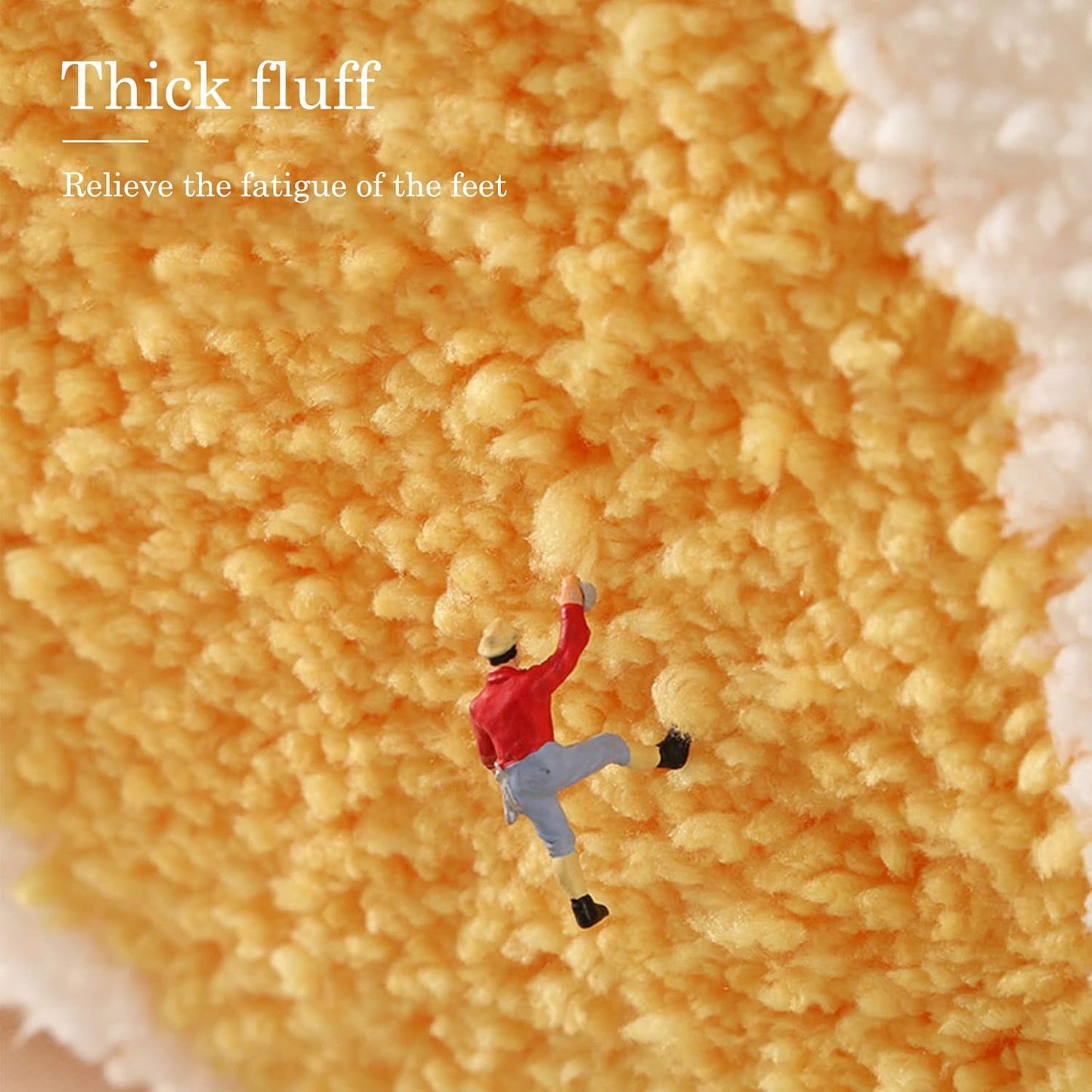 Cute Bath Mat, Soft Superfine Fiber Flower Floor Mat Bathroom, Non Slip Water Absorbent Rug Bath Mat Door Mats Rugs for Entrance Bedroom Kitchen Bathroom Toilet Floors 25.6 x 25.6 Inch (Yellow)