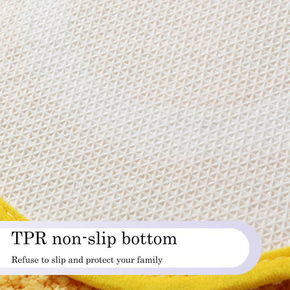 Cute Bath Mat, Soft Superfine Fiber Flower Floor Mat Bathroom, Non Slip Water Absorbent Rug Bath Mat Door Mats Rugs for Entrance Bedroom Kitchen Bathroom Toilet Floors 25.6 x 25.6 Inch (Yellow)