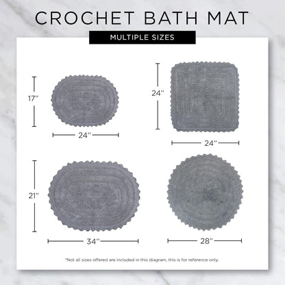 Crochet Collection Reversible Bath Mat, Round, 27.5" Diameter, Yellow