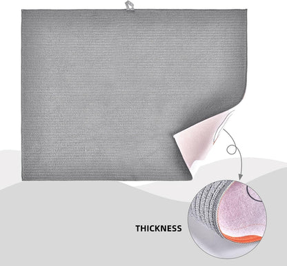 Lemon Dish Drying Mat for Kitchen Counter Protector and Decoration Super Absorbent Double Sided Microfiber Coffee Bar Mat Dish Drainer Mat Fast Dry Pad Reusable Extra Large 18"x24" inches