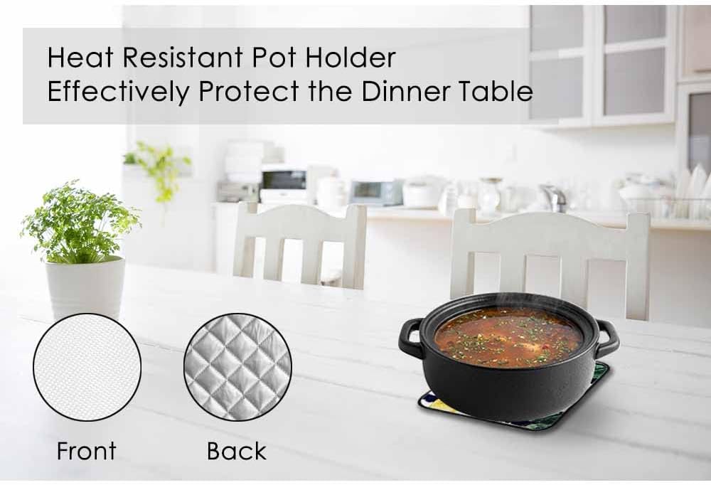 Lemon Oven Mitts and Pot Holders Sets Leaves Black White Stripe Heat Resistant 3pcs for Cooking Baking BBQ