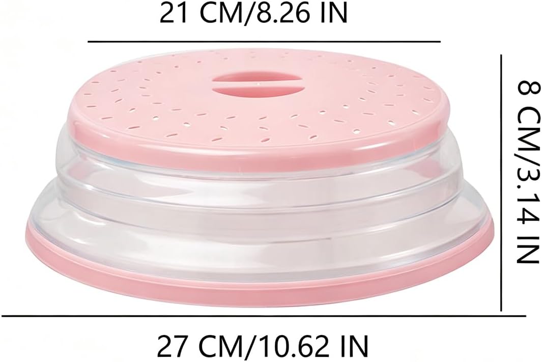Collapsible Microwave Splatter Cover (10.5 IN,Light yellow) | Microwave Plate Cover With Steam Vent