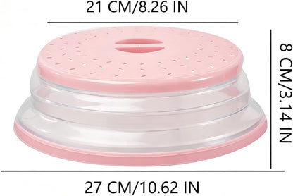 Collapsible Microwave Splatter Cover (10.5 IN,Light yellow) | Microwave Plate Cover With Steam Vent