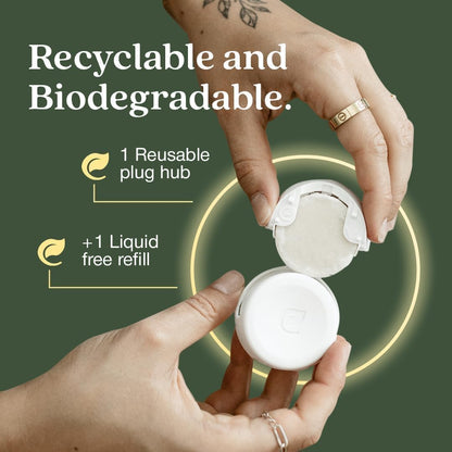 Non-Toxic* Air Freshener Plug-In Plug Hub® Kit for Home, 1 Pack | Non-Toxic* Air Freshener w/ Lemon Leaf & Thyme Scent | Fits Standard Outlets for Daily Use | Pet-Friendly w/ Paper Refill