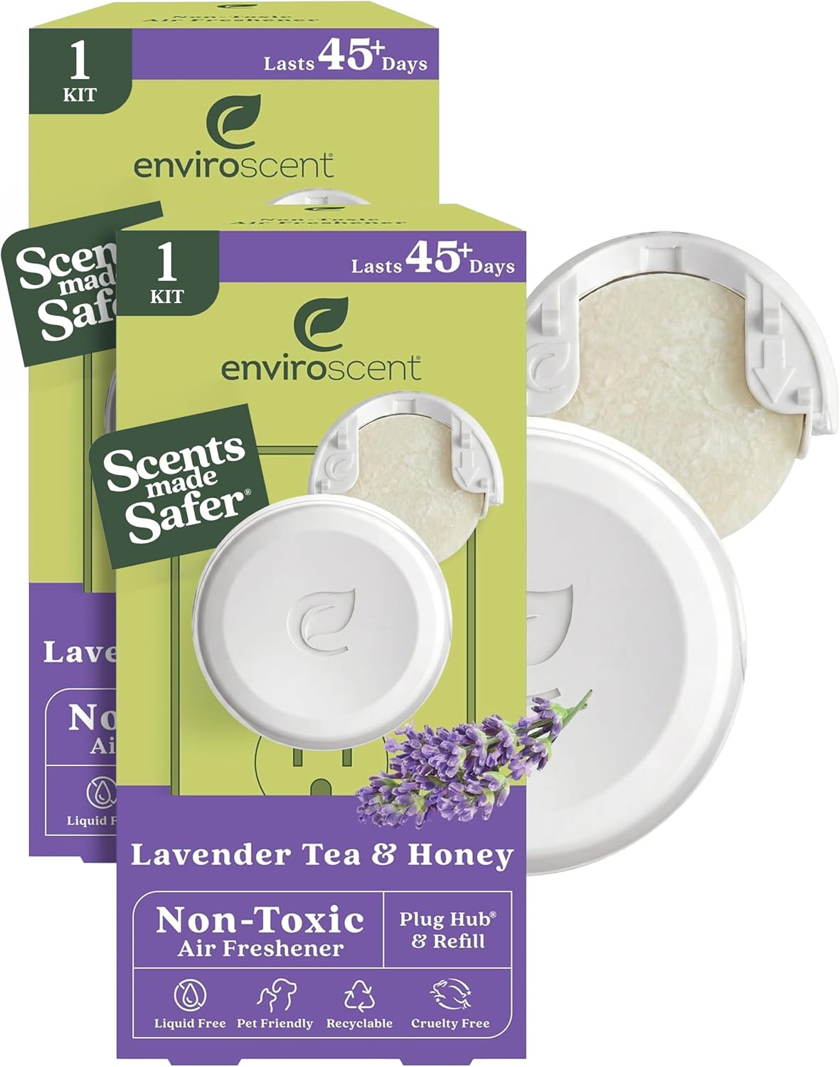 Non-Toxic* Air Freshener Plug-In Plug Hub® Kit for Home, 1 Pack | Non-Toxic* Air Freshener w/ Lemon Leaf & Thyme Scent | Fits Standard Outlets for Daily Use | Pet-Friendly w/ Paper Refill