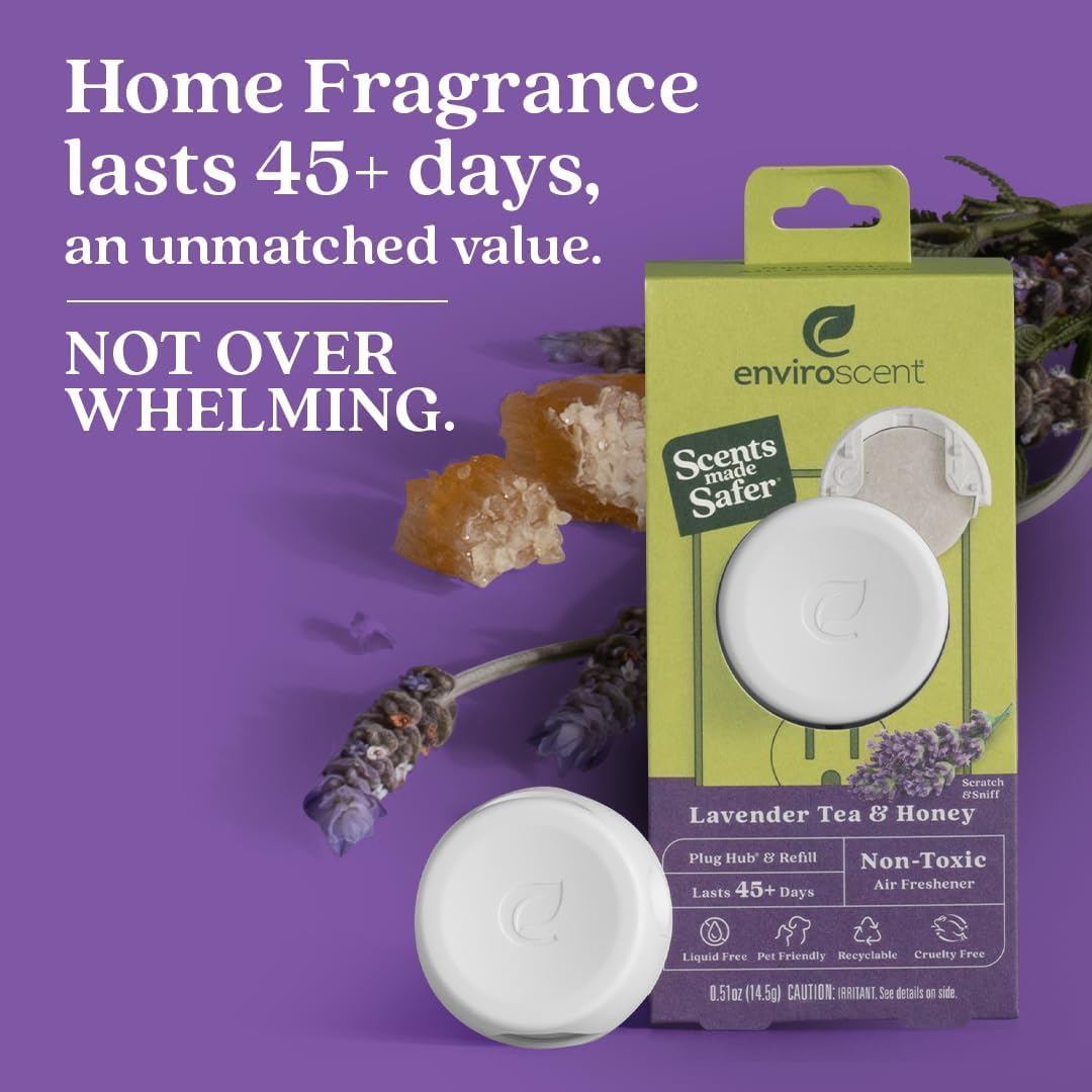 Non-Toxic* Air Freshener Plug-In Plug Hub® Kit for Home, 1 Pack | Non-Toxic* Air Freshener w/ Lemon Leaf & Thyme Scent | Fits Standard Outlets for Daily Use | Pet-Friendly w/ Paper Refill