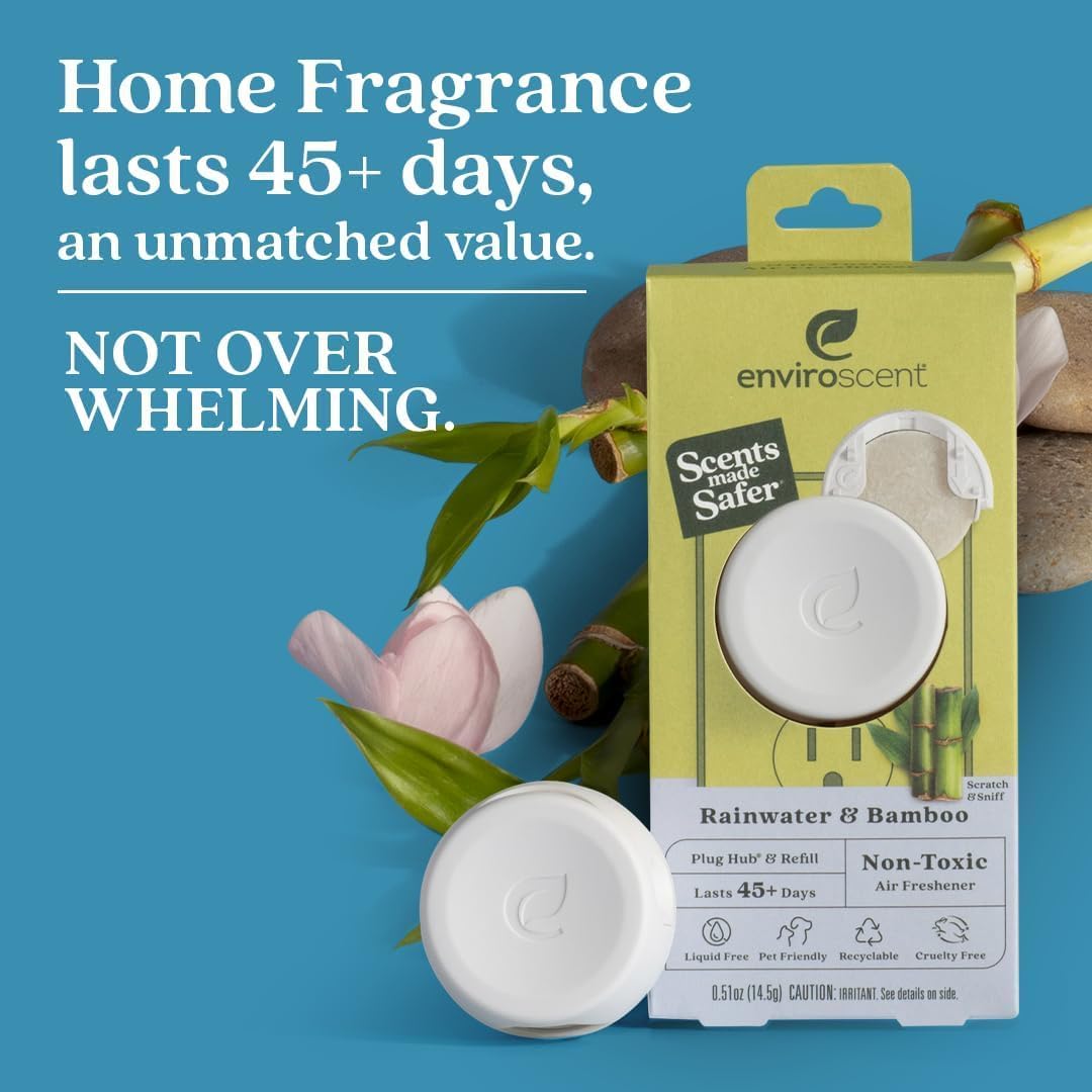 Non-Toxic* Air Freshener Plug-In Plug Hub® Kit for Home, 1 Pack | Non-Toxic* Air Freshener w/ Lemon Leaf & Thyme Scent | Fits Standard Outlets for Daily Use | Pet-Friendly w/ Paper Refill