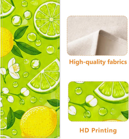 Lemon Lime Table Runner, Vibrant Citrus Floral Kitchen Dining Decor for Spring Summer Family Gatherings 13x72 Inch