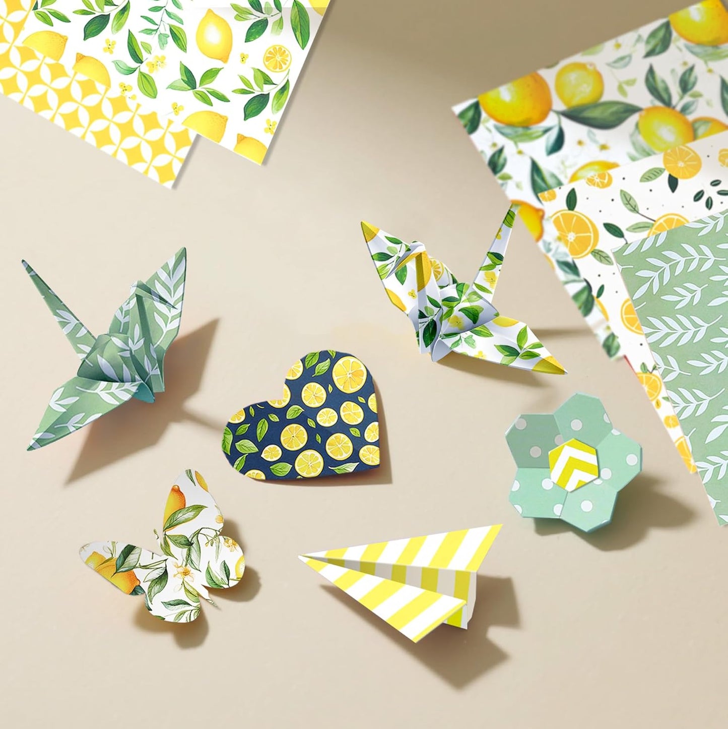 24 Sheets Scrapbook Paper, 6"×6”Fruit Decorative Craft Cardstock | Cute Lemons Pattern Paper for DIY Card Making Photo Album Journal Decor