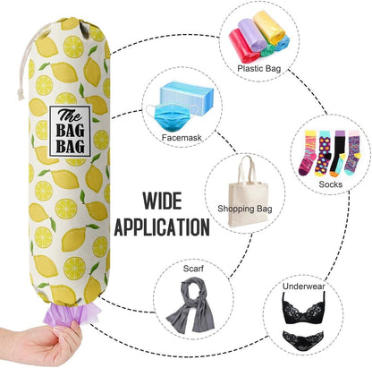 C-1 Lemon Grocery Bags Holder & Organizer - Wall Mount Plastic Bags Storage Container Dispenser - Kitchen Gifts For Women, Family & Friends