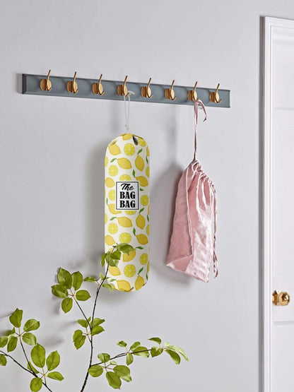C-1 Lemon Grocery Bags Holder & Organizer - Wall Mount Plastic Bags Storage Container Dispenser - Kitchen Gifts For Women, Family & Friends