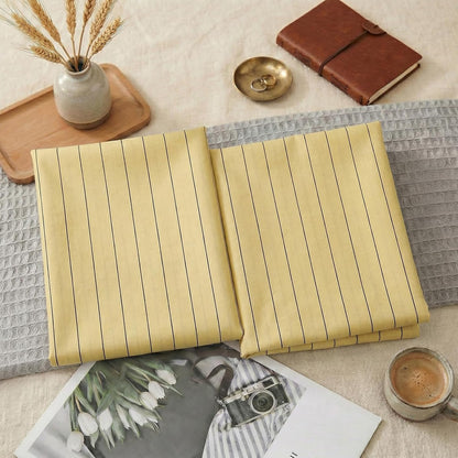 Yellow Striped Pillowcases, 100% Cotton Pillow Cases, Standard Size Pillowcases, Soft Breathable Pinstripe Pillow Covers, Set of 2