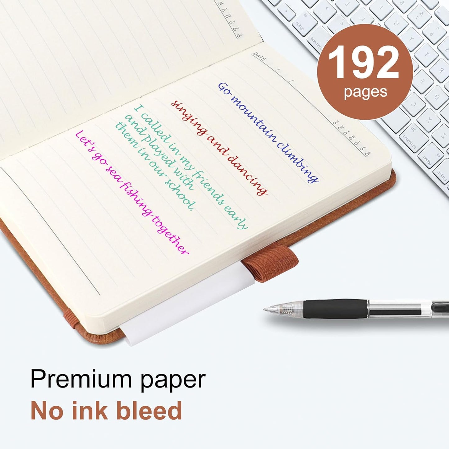A6 Journal Notebook with PU Leather Cover and 192 Pages 14.5cm×9.5cm Premium Paper Diary,for Take Note,Office and Travel（light yellow）