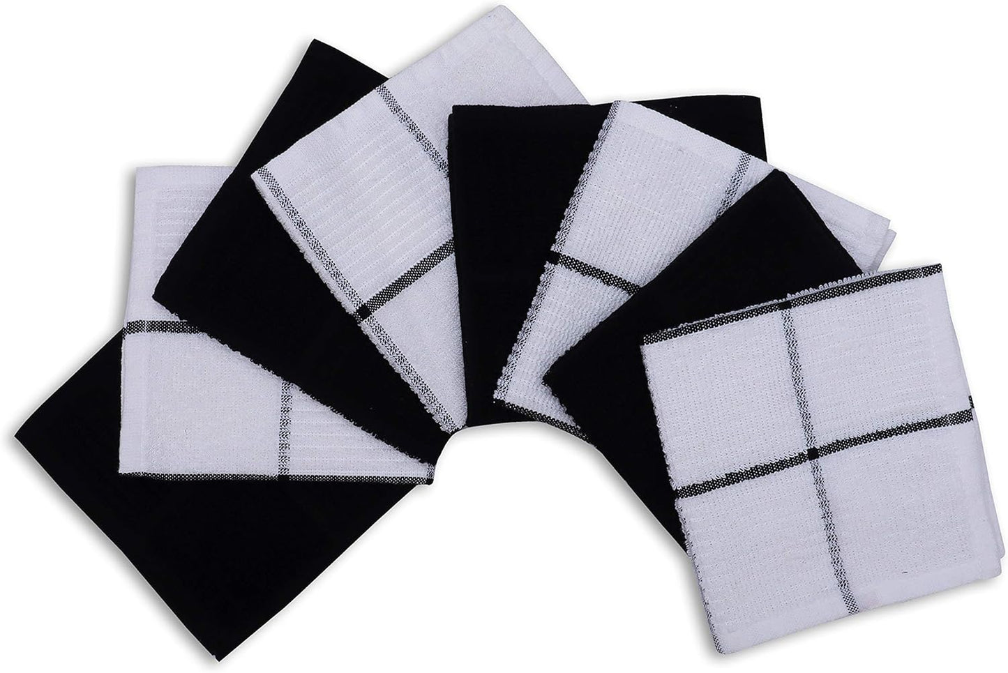Cotton Kitchen Dish Cloths Set of 8 – Highly Absorbent, Super Soft Premium Terry Cleaning Cloth (12"x12" Inch) Premium Dishcloths for Washing Dishes (Yellow)