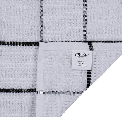 Cotton Kitchen Dish Cloths Set of 8 – Highly Absorbent, Super Soft Premium Terry Cleaning Cloth (12"x12" Inch) Premium Dishcloths for Washing Dishes (Yellow)