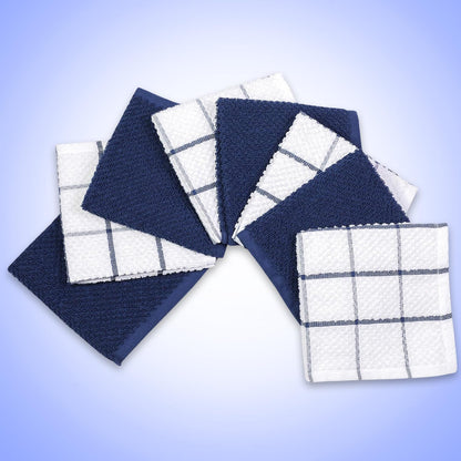 Cotton Kitchen Dish Cloths Set of 8 – Highly Absorbent, Super Soft Premium Terry Cleaning Cloth (12"x12" Inch) Premium Dishcloths for Washing Dishes (Yellow)