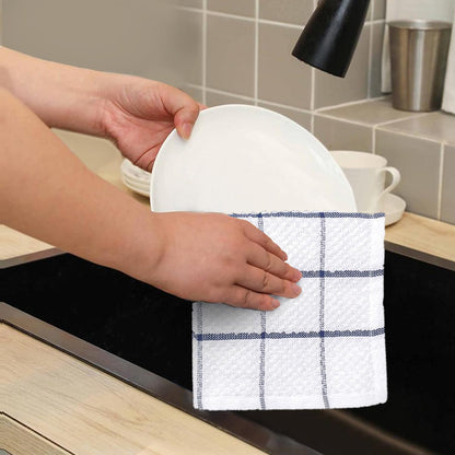 Cotton Kitchen Dish Cloths Set of 8 – Highly Absorbent, Super Soft Premium Terry Cleaning Cloth (12"x12" Inch) Premium Dishcloths for Washing Dishes (Yellow)