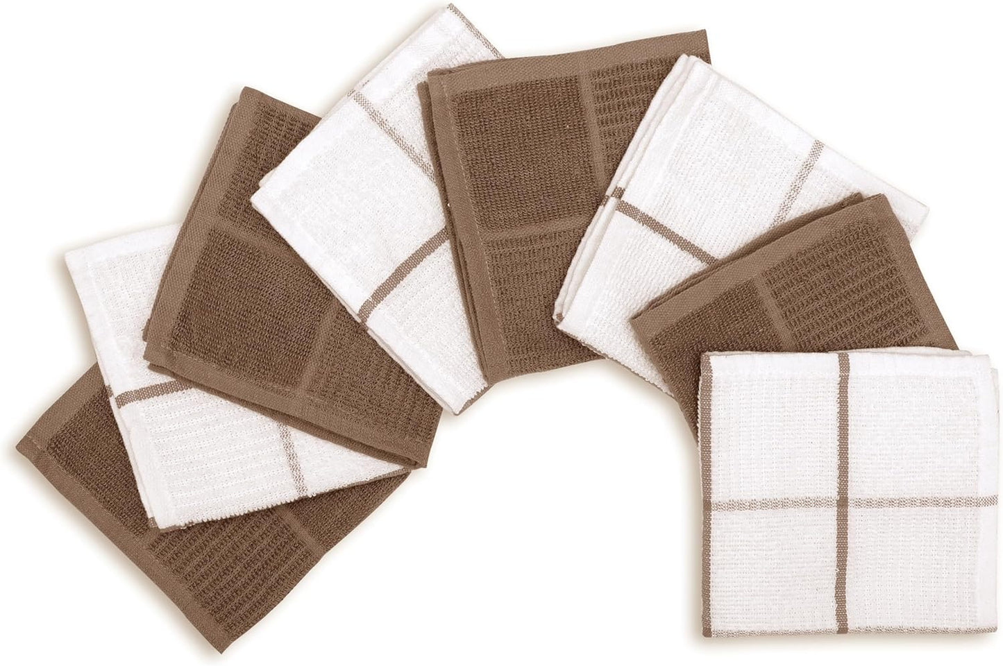 Cotton Kitchen Dish Cloths Set of 8 – Highly Absorbent, Super Soft Premium Terry Cleaning Cloth (12"x12" Inch) Premium Dishcloths for Washing Dishes (Yellow)