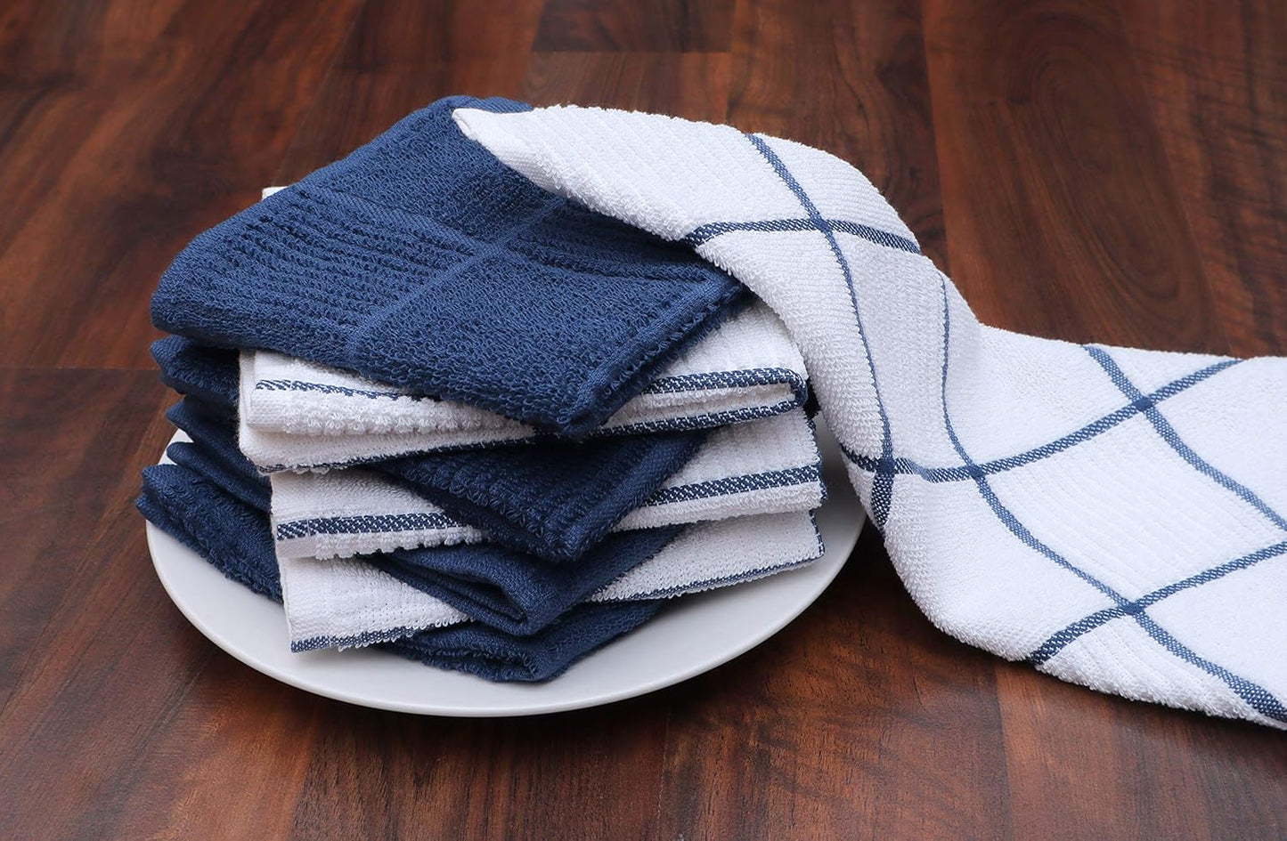 Cotton Kitchen Dish Cloths Set of 8 – Highly Absorbent, Super Soft Premium Terry Cleaning Cloth (12"x12" Inch) Premium Dishcloths for Washing Dishes (Yellow)