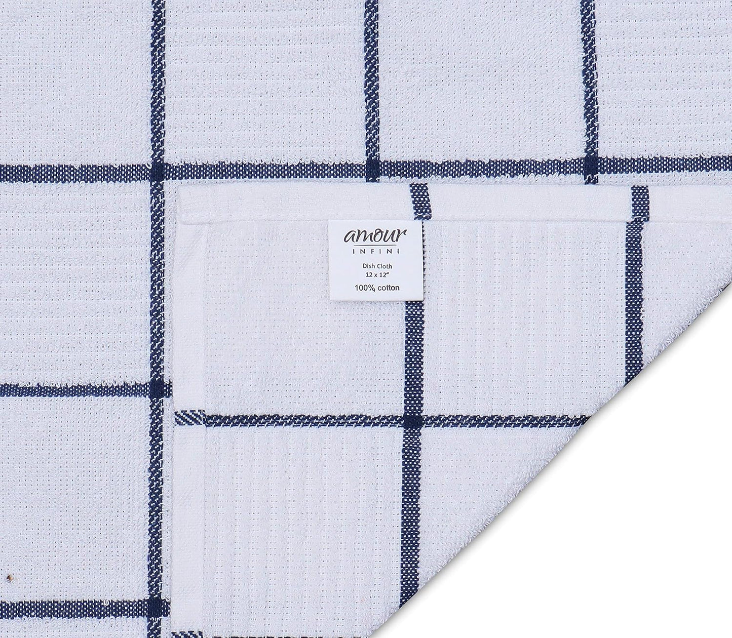 Cotton Kitchen Dish Cloths Set of 8 – Highly Absorbent, Super Soft Premium Terry Cleaning Cloth (12"x12" Inch) Premium Dishcloths for Washing Dishes (Yellow)