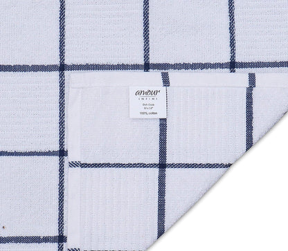 Cotton Kitchen Dish Cloths Set of 8 – Highly Absorbent, Super Soft Premium Terry Cleaning Cloth (12"x12" Inch) Premium Dishcloths for Washing Dishes (Yellow)