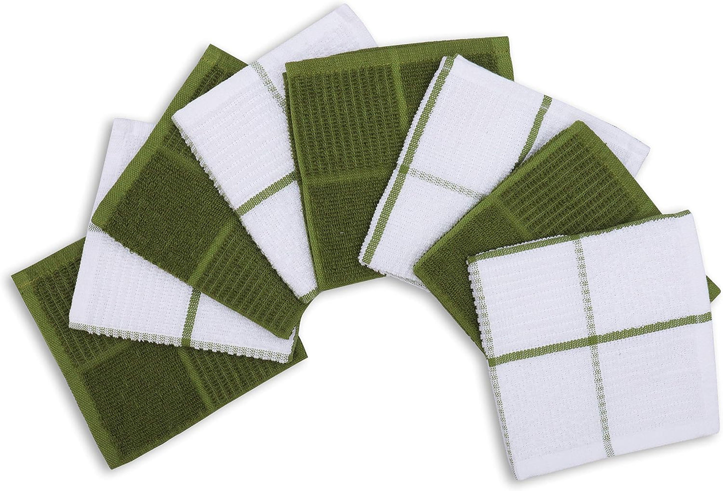 Cotton Kitchen Dish Cloths Set of 8 – Highly Absorbent, Super Soft Premium Terry Cleaning Cloth (12"x12" Inch) Premium Dishcloths for Washing Dishes (Yellow)
