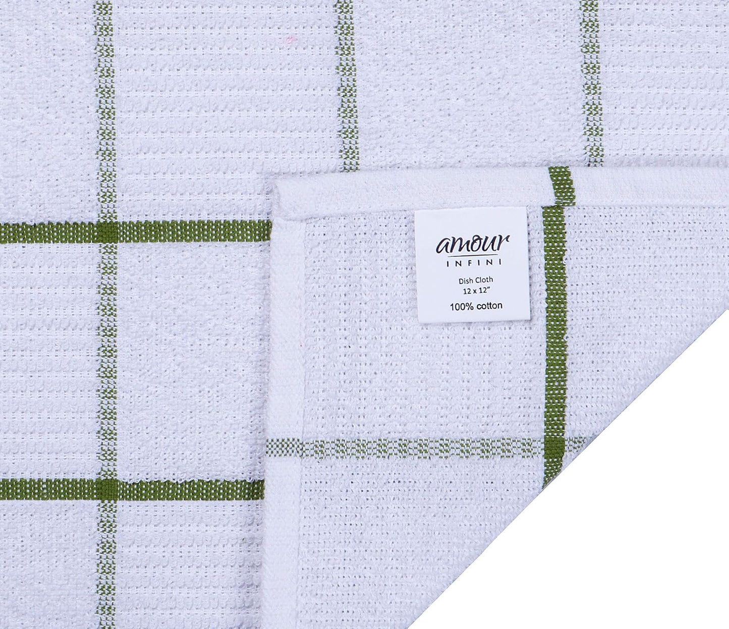 Cotton Kitchen Dish Cloths Set of 8 – Highly Absorbent, Super Soft Premium Terry Cleaning Cloth (12"x12" Inch) Premium Dishcloths for Washing Dishes (Yellow)