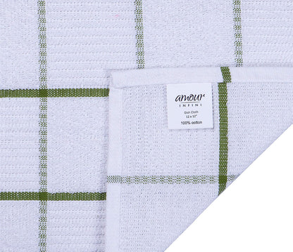 Cotton Kitchen Dish Cloths Set of 8 – Highly Absorbent, Super Soft Premium Terry Cleaning Cloth (12"x12" Inch) Premium Dishcloths for Washing Dishes (Yellow)