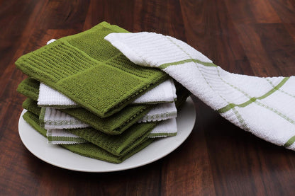 Cotton Kitchen Dish Cloths Set of 8 – Highly Absorbent, Super Soft Premium Terry Cleaning Cloth (12"x12" Inch) Premium Dishcloths for Washing Dishes (Yellow)