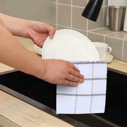 Cotton Kitchen Dish Cloths Set of 8 – Highly Absorbent, Super Soft Premium Terry Cleaning Cloth (12"x12" Inch) Premium Dishcloths for Washing Dishes (Yellow)