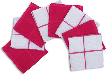 Cotton Kitchen Dish Cloths Set of 8 – Highly Absorbent, Super Soft Premium Terry Cleaning Cloth (12"x12" Inch) Premium Dishcloths for Washing Dishes (Yellow)