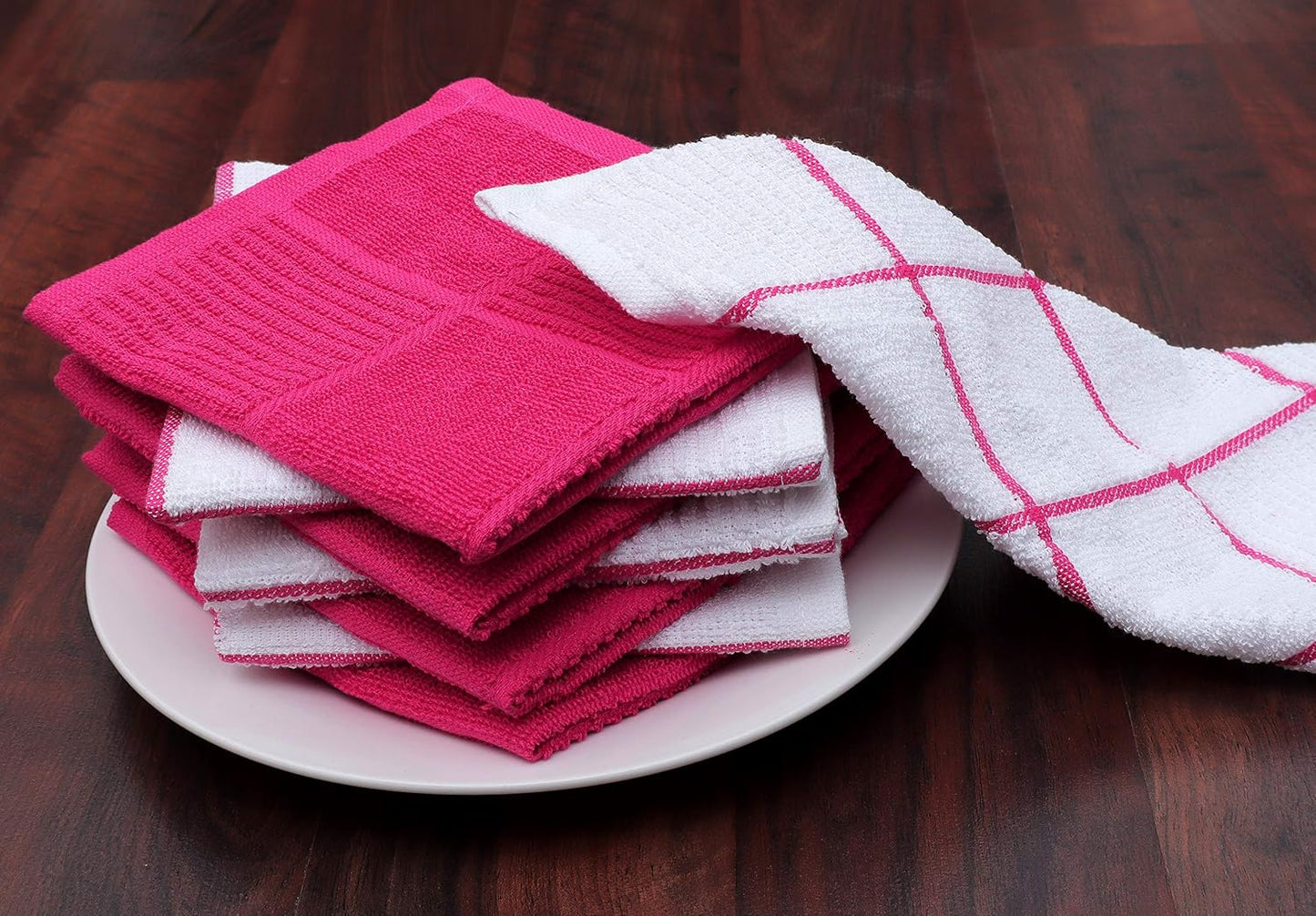 Cotton Kitchen Dish Cloths Set of 8 – Highly Absorbent, Super Soft Premium Terry Cleaning Cloth (12"x12" Inch) Premium Dishcloths for Washing Dishes (Yellow)
