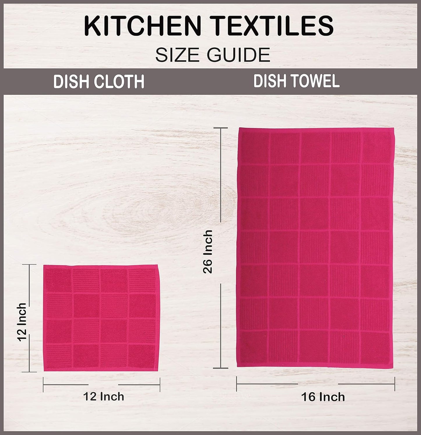 Cotton Kitchen Dish Cloths Set of 8 – Highly Absorbent, Super Soft Premium Terry Cleaning Cloth (12"x12" Inch) Premium Dishcloths for Washing Dishes (Yellow)