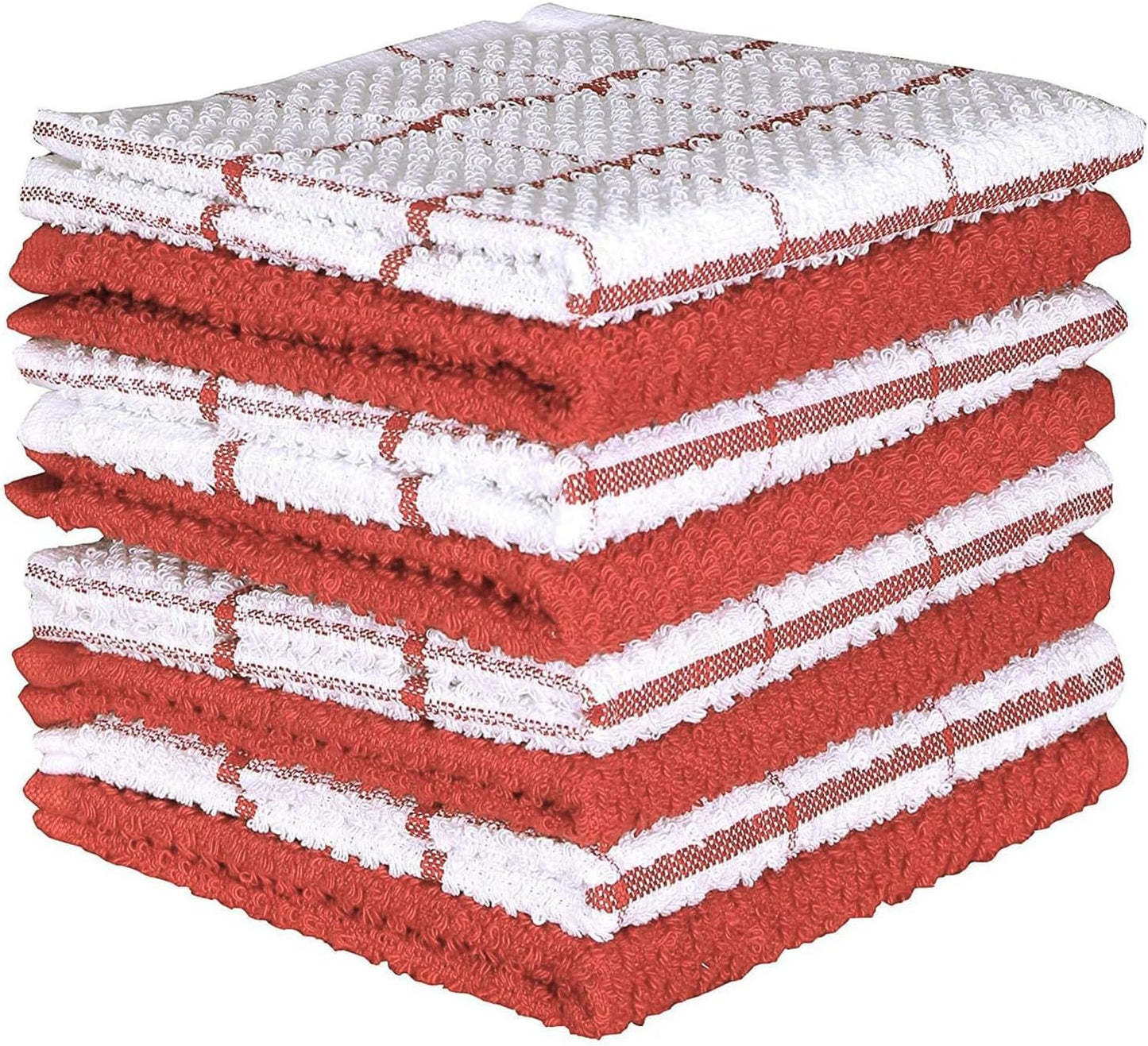 Cotton Kitchen Dish Cloths Set of 8 – Highly Absorbent, Super Soft Premium Terry Cleaning Cloth (12"x12" Inch) Premium Dishcloths for Washing Dishes (Yellow)