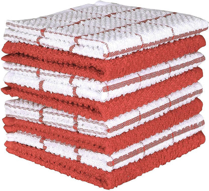 Cotton Kitchen Dish Cloths Set of 8 – Highly Absorbent, Super Soft Premium Terry Cleaning Cloth (12"x12" Inch) Premium Dishcloths for Washing Dishes (Yellow)