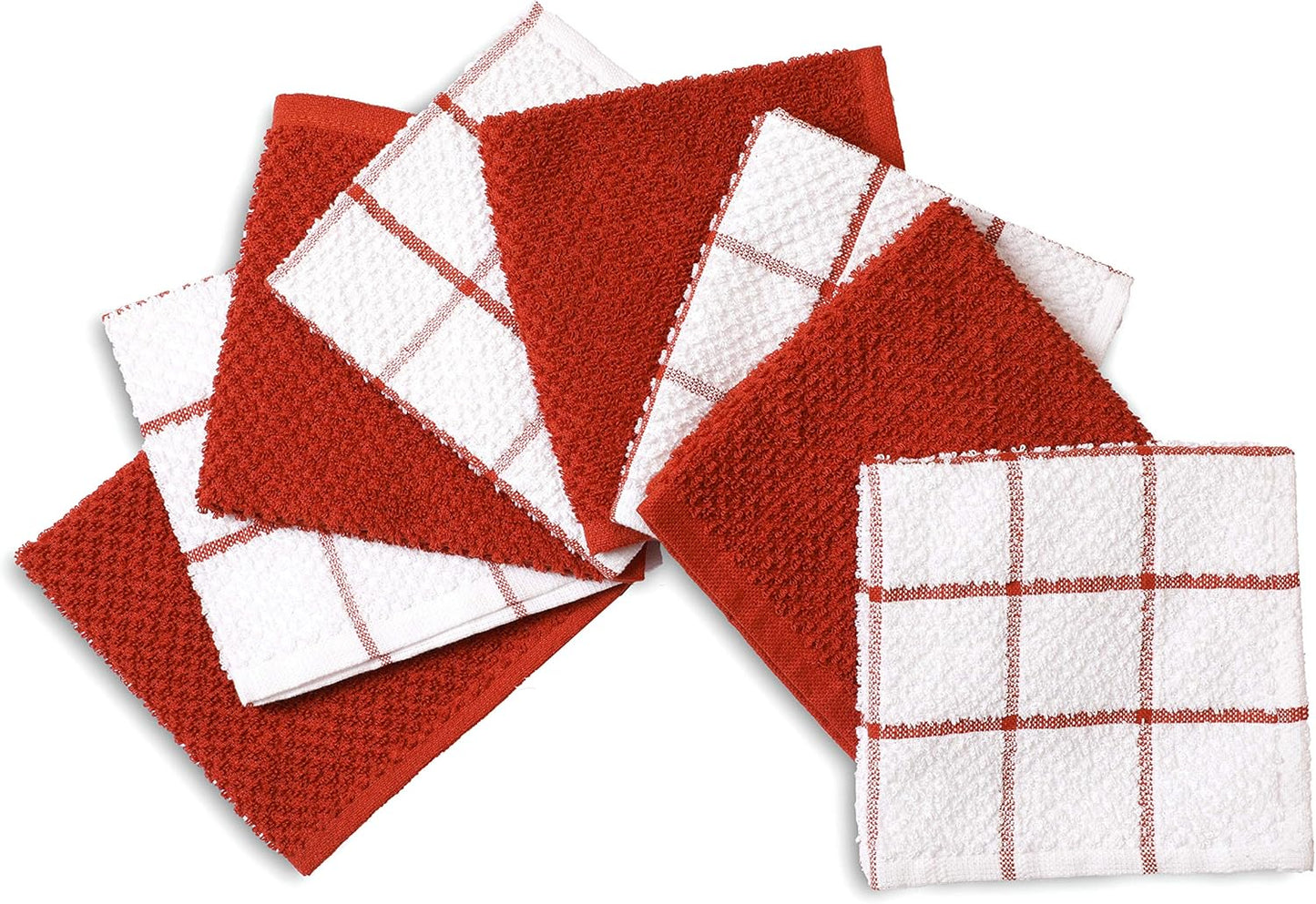 Cotton Kitchen Dish Cloths Set of 8 – Highly Absorbent, Super Soft Premium Terry Cleaning Cloth (12"x12" Inch) Premium Dishcloths for Washing Dishes (Yellow)