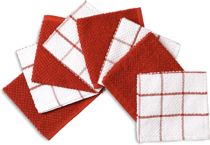 Cotton Kitchen Dish Cloths Set of 8 – Highly Absorbent, Super Soft Premium Terry Cleaning Cloth (12"x12" Inch) Premium Dishcloths for Washing Dishes (Yellow)
