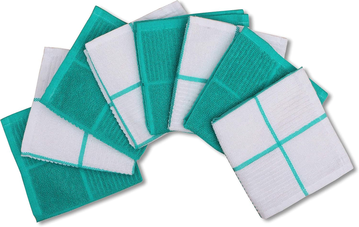 Cotton Kitchen Dish Cloths Set of 8 – Highly Absorbent, Super Soft Premium Terry Cleaning Cloth (12"x12" Inch) Premium Dishcloths for Washing Dishes (Yellow)