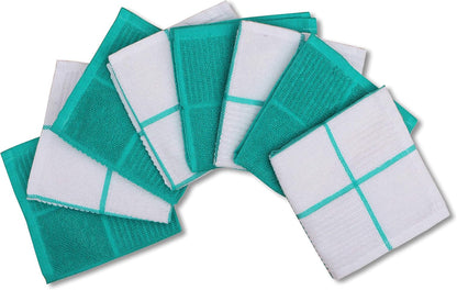 Cotton Kitchen Dish Cloths Set of 8 – Highly Absorbent, Super Soft Premium Terry Cleaning Cloth (12"x12" Inch) Premium Dishcloths for Washing Dishes (Yellow)